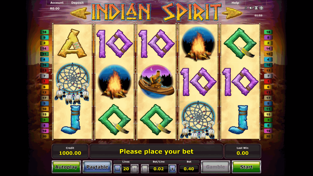 Игровой интерфейс Indian Spirit 1