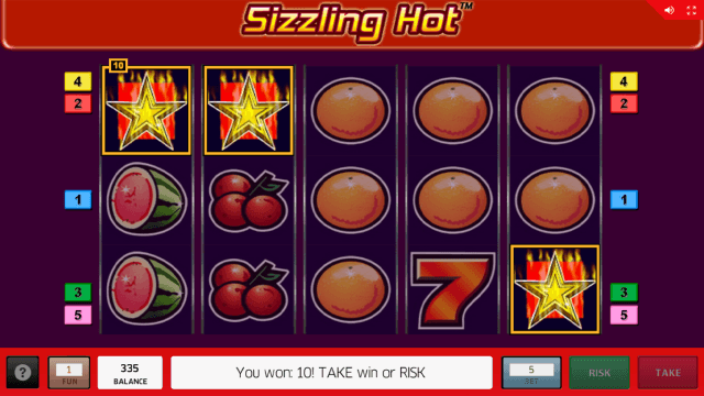 Игровой интерфейс Sizzling Hot 12