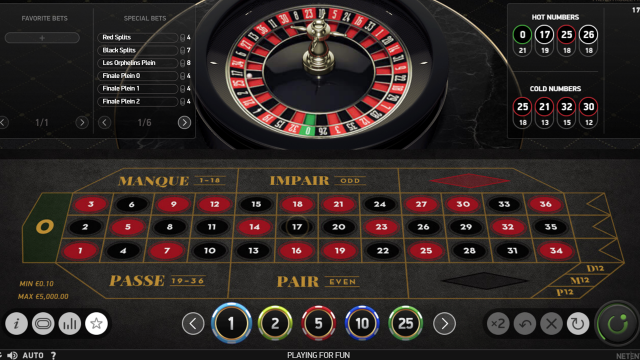 Игровой интерфейс French Roulette 4