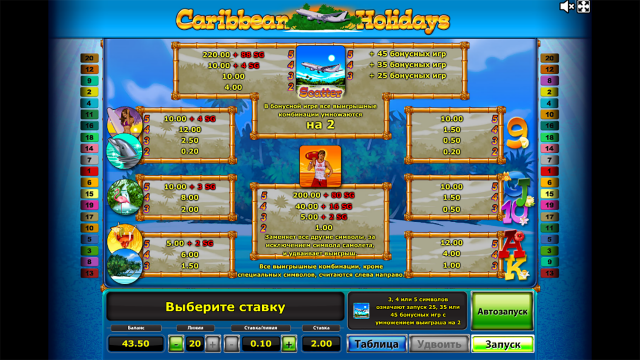 Игровой интерфейс Caribbean Holidays 10