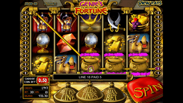 Игровой интерфейс Genie's Fortune 4
