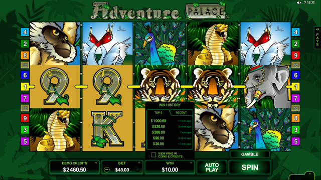 Игровой интерфейс Adventure Palace 10