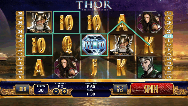 Игровой интерфейс Thor: The Mighty Avenger 4