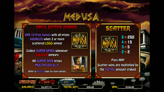 Бонусная игра Medusa 10